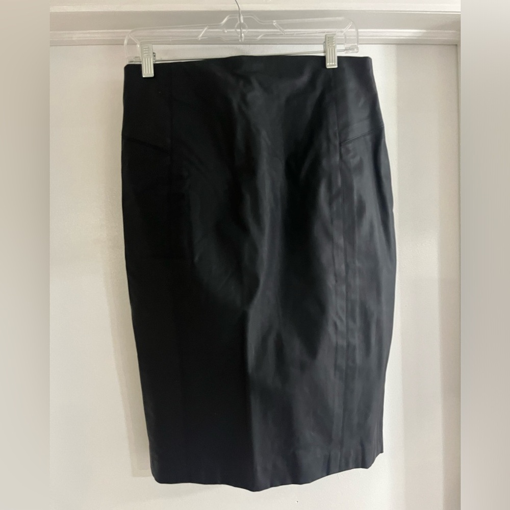 Faux leather pencil skirt.